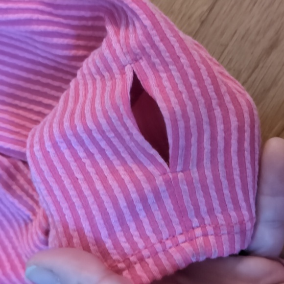 Blakely Thumb hole Ribbed Cardigan Pink One Size - Picture 5 of 6